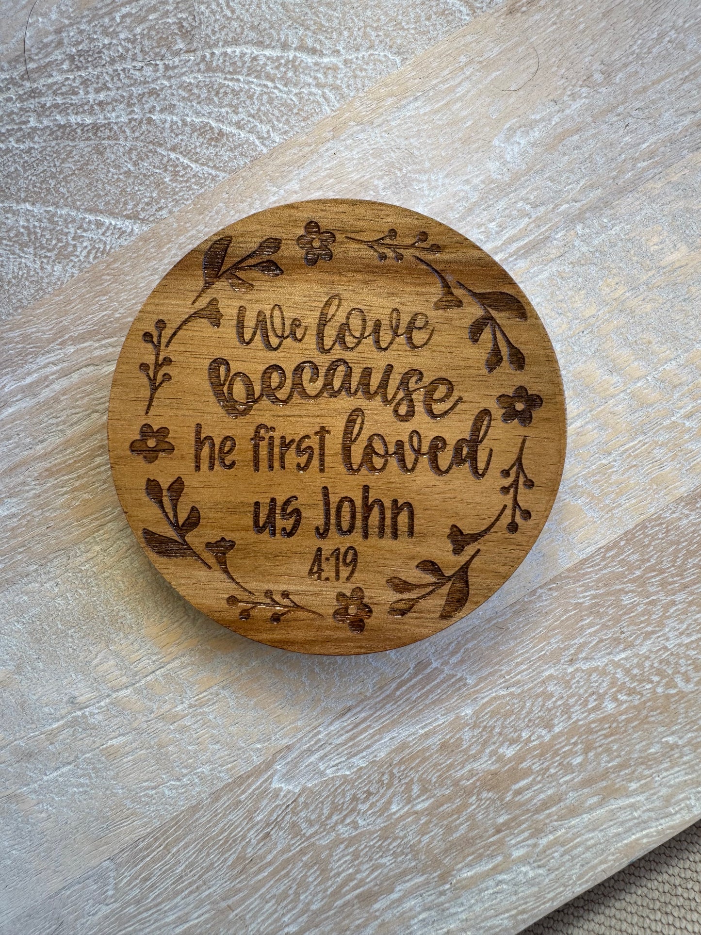 Engraved Acacia Coasters - 4 Pack