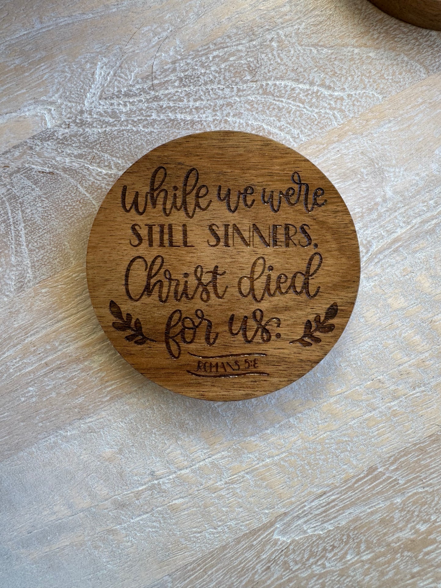 Engraved Acacia Coasters - 4 Pack
