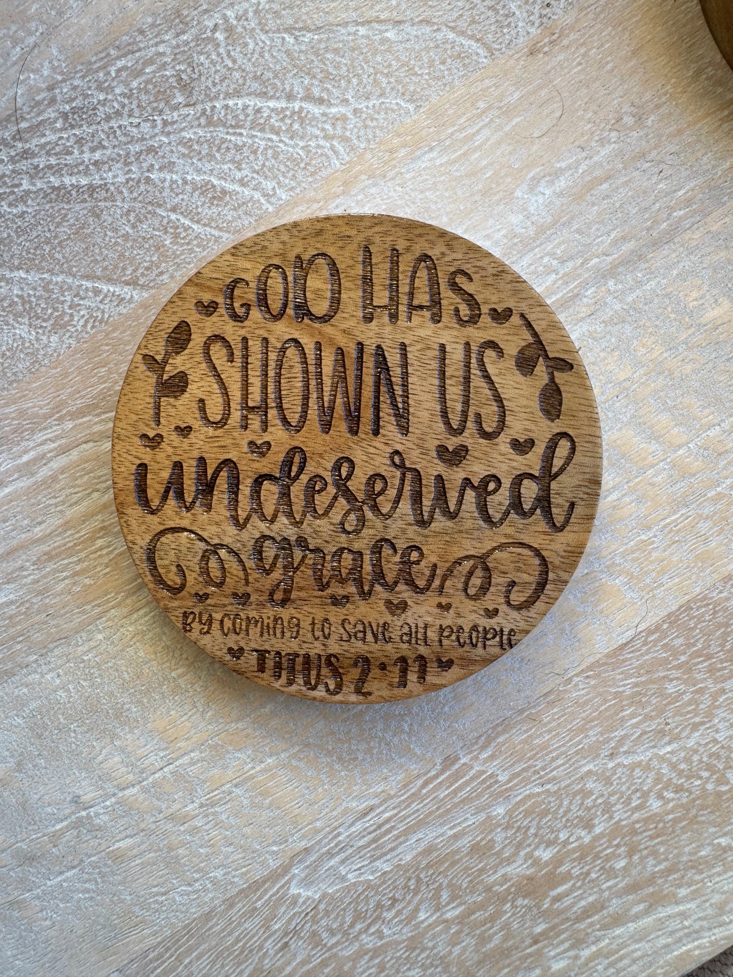 Engraved Acacia Coasters - 4 Pack